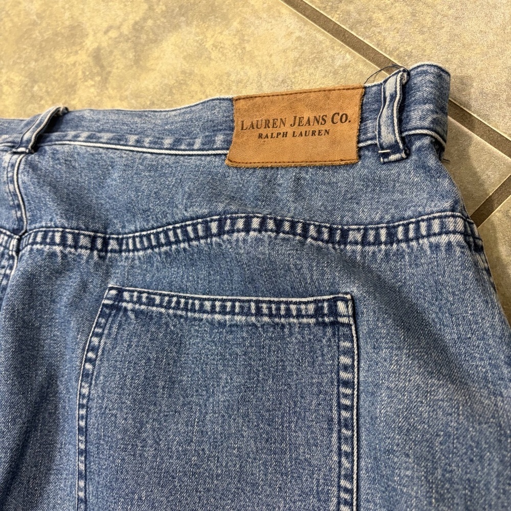 Vtg Lauren Jeans Co. Ralph Lauren High Waist Denim Skirt Sz 18W Biker Grunge - Picture 7 of 11